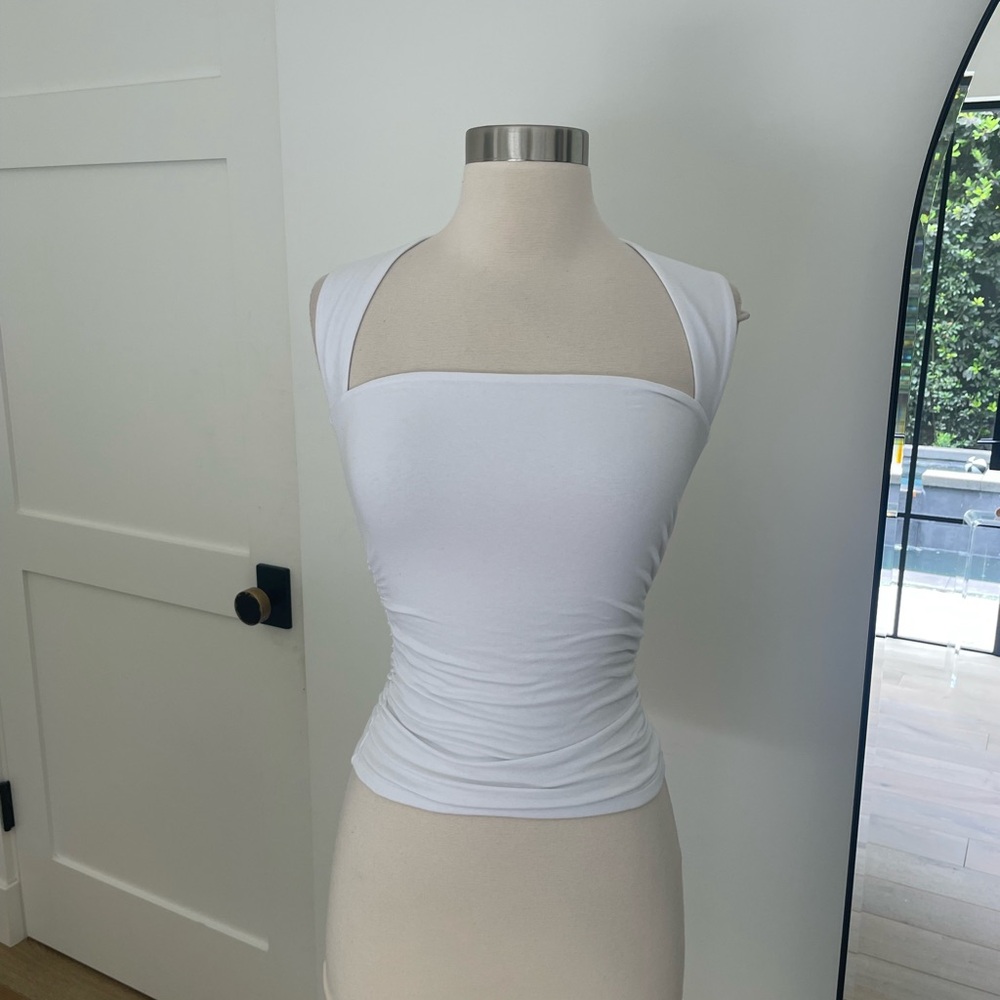 Abercrombie & Fitch White Square-Neck Camisole